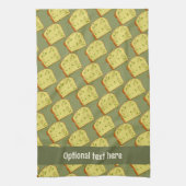 ハーブとバターのニンニクのパン – 名前を追加/文字 キッチンタオル (縦)