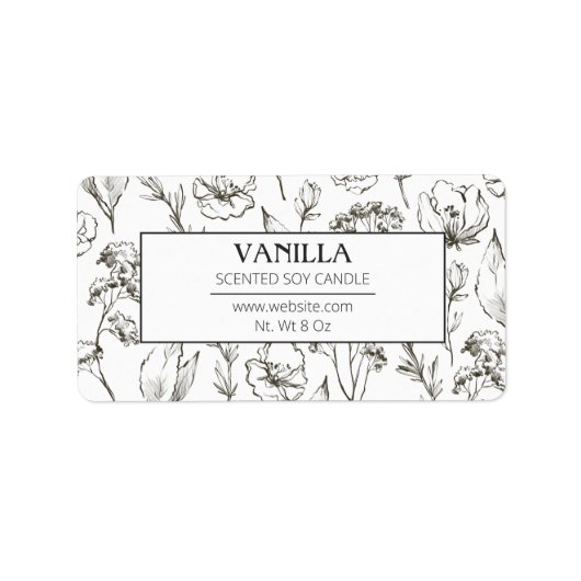 ハーブとワイルドフラワーキャンドルラベル ラベル (正面)