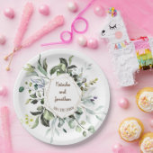 ハーブと緑のブライダルウェディングレセプション ペーパープレート (パーティー)