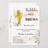 ハーブと緑の泡とブリュウズカップルのシャワー 招待状 (正面/裏面)