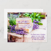 ハーブと花を使った手作りラベンダー石鹸 シーズンポストカード (正面/裏面)