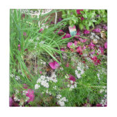 ハーブのコレクションのアサツキの写真の芸術 タイル (正面)