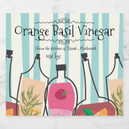 ハーブのフルーツ味の酢の物ホーム缶詰ラベル リキュールボトルラベル