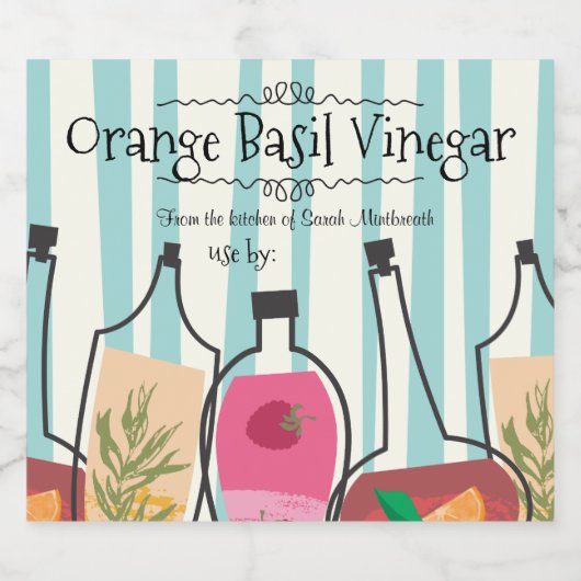 ハーブのフルーツ味の酢の物ホーム缶詰ラベル リキュールボトルラベル (シングルラベル)