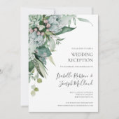 ハーブの新緑 | サテングリーンの結婚式の披露宴 招待状 (正面)