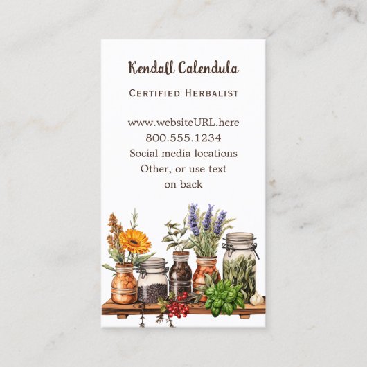 ハーブの棚のハーブ栽培者のNaturopath 名刺 (正面)