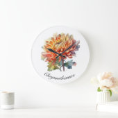 ハーブの生活：菊のカスタマイズ可能 ラージ壁時計 (ホーム)