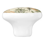 ハーブの花の陶器ノブ セラミックノブ (側面)