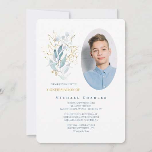 ハーブの花束 写真招待状 招待状 (正面)