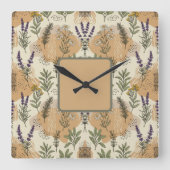 ハーブの花 スクエア壁時計 (正面)