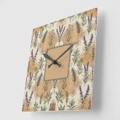 ハーブの花 スクエア壁時計 (傾斜)