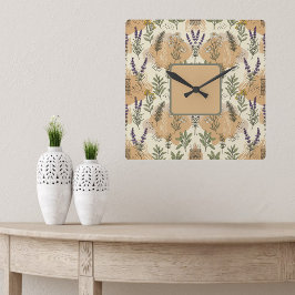 ハーブの花 スクエア壁時計