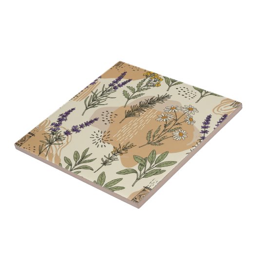 ハーブの花 タイル (側面)