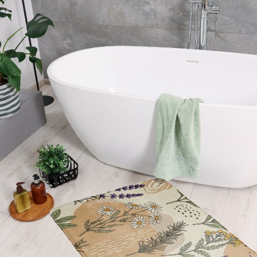 ハーブの花 バスマット