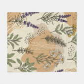 ハーブの花 フリースブランケット (正面(横))
