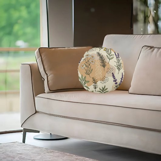 ハーブの花 ラウンドクッション