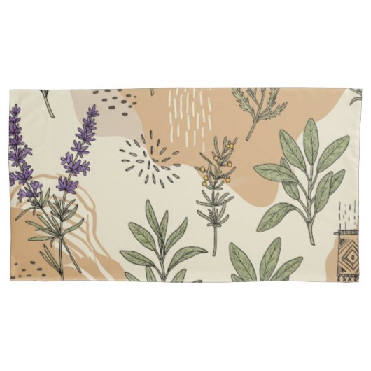 ハーブの花 枕カバー (正面)