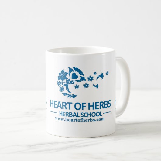 ハーブの草の学校のマグのハート コーヒーマグカップ (正面右)