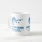 ハーブの草の学校のマグのハート コーヒーマグカップ (正面左)