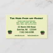 ハーブの農場の市場 名刺 (裏面)