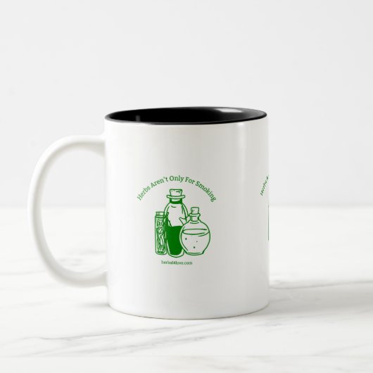 ハーブは喫煙のマグカップのためだけではない ツートーンマグカップ (左)