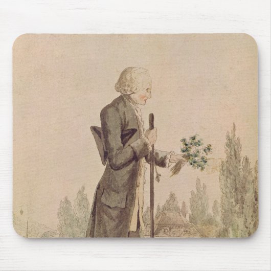 ハーブを集めているJean-Jacques Rousseau マウスパッド (正面)