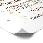 ハーブを飾ったプロセッコのウェディングシャワーの看板 ポスター (角)