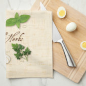 ハーブイタリアン，バジル，オレガノ，パセリ，ニンニク キッチンタオル (四つ折り)