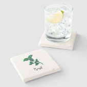 ハーブウォーター絵画カラーのワードアート ストーンコースター (横)