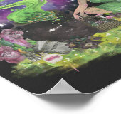 ハーブカッコいい付きのハロウィーン美しい若い魔女 ポスター (角)