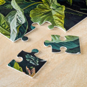 ハーブガーデンの緑のバッタイラストレーション ジグソーパズル (側面)