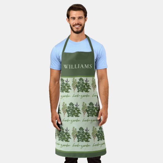 ハーブガーデンオールオーバープリントエプロン エプロン (着用した状態)