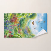 ハーブガーデンカラフルと蝶 ハンドタオル (ハンドタオル)