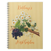 ハーブガーデンパーソナライズされた列付きページジャーナル ノートブック (正面)
