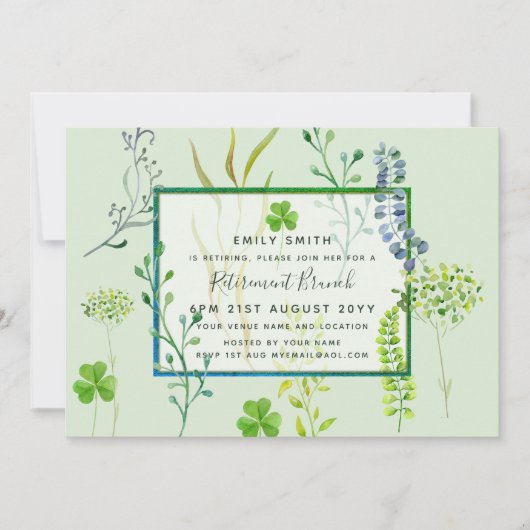 ハーブガーデンリタイアメント招待状水彩 招待状 (正面)