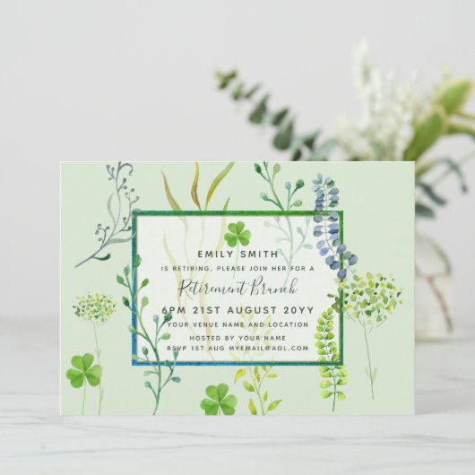 ハーブガーデンリタイアメント招待状水彩 招待状 (スタンド正面)