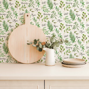 ハーブガーデン鮮やかキッチン 壁紙