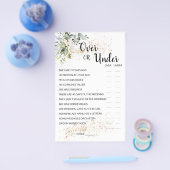 ハーブゲームの上または下のブライダルシャワーゲームカード チラシ (シングル)