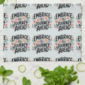 ハーブザジャーニーアワードボホフローラタイポグラフィ キッチンタオル (折り畳み)