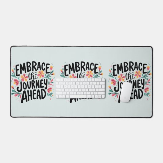 ハーブザジャーニーアワードボホフローラタイポグラフィ デスクマット (キーボード&マウス)