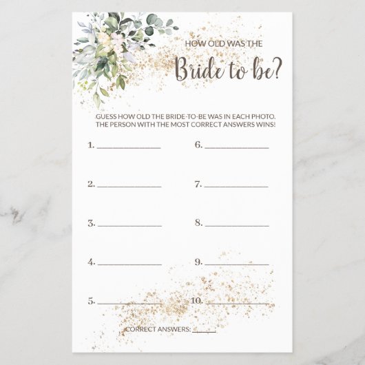 ハーブシャワーゲームカードフライヤーの年齢 チラシ (正面)