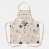 ハーブシルエット付きニュートラルトーン料理エプロン エプロン (正面)