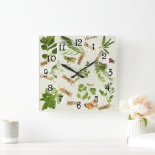 ハーブスクエアウォールクロック スクエア壁時計 (ホーム)