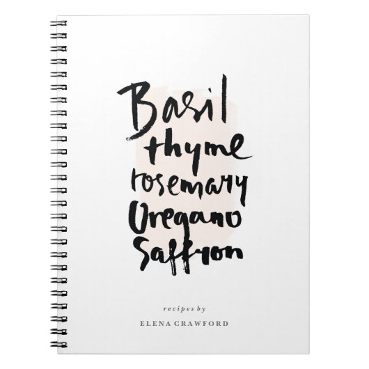 ハーブズブラシタイポグラフィ手帳 ノートブック (正面)