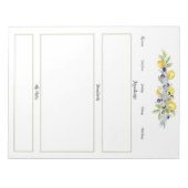 ハーブズレモン植物性の無地レシピページ ノートパッド (正面)