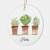 ハーブセージのローズマリータイム緑の素朴植物 セラミックオーナメント (左)