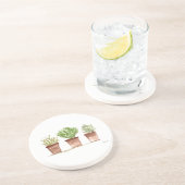 ハーブセージのローズマリーthime水の色の素朴な コースター (側面)