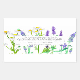 ハーブティー配合ラベンダーカモミール製品ラベル 長方形シール