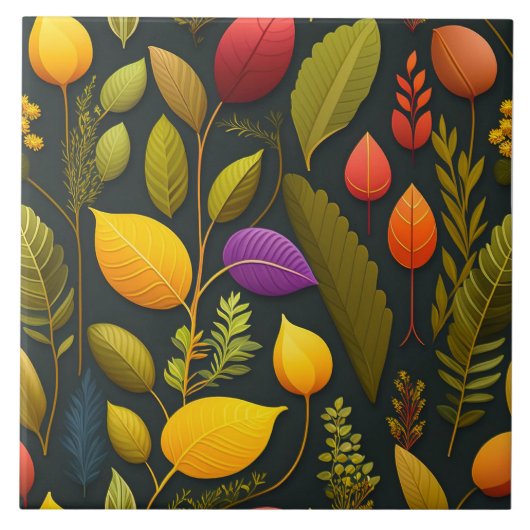 ハーブデザインセラミックタイル タイル (正面)