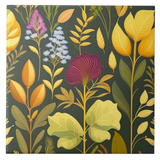 ハーブデザインセラミックタイル タイル (正面)